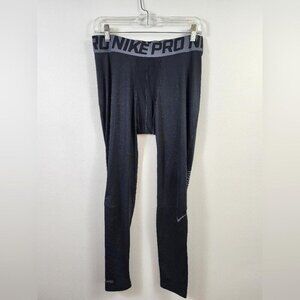 Nike Pro Men's Black Grey Dry Fit Athletic Compression Workout Pants, sz XLarge